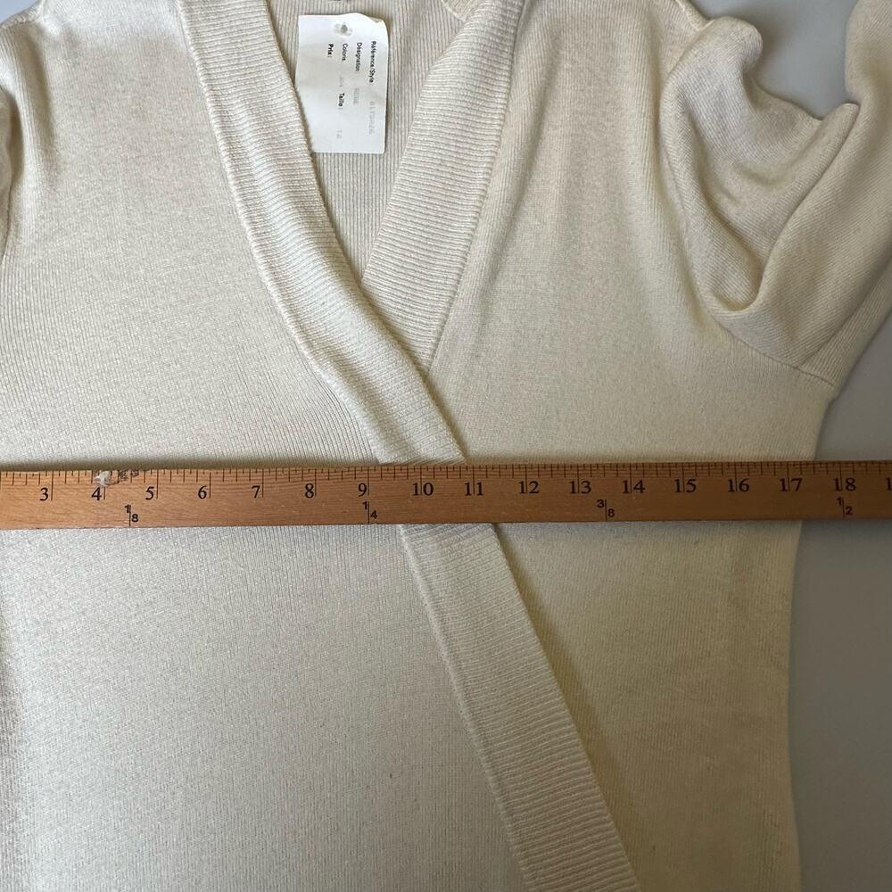 JINABE Dress Womens 2 Silk Sweater Cream Asymmetrical Neutral Minimalist Vintage - Picture 14 of 16